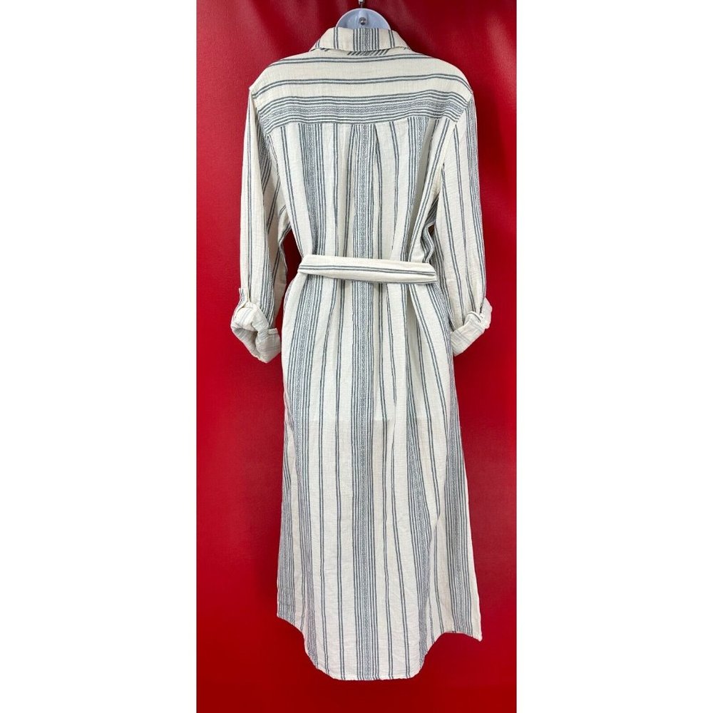 Faherty Dream Gauze Organic Cotton Iris In Cream Tidal Wave Dobby Dress Sz L NWT - Picture 10 of 15